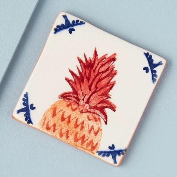 NWT Anthropologie- Azulejo Tile Coaster Pineapple - Picture 2 of 2